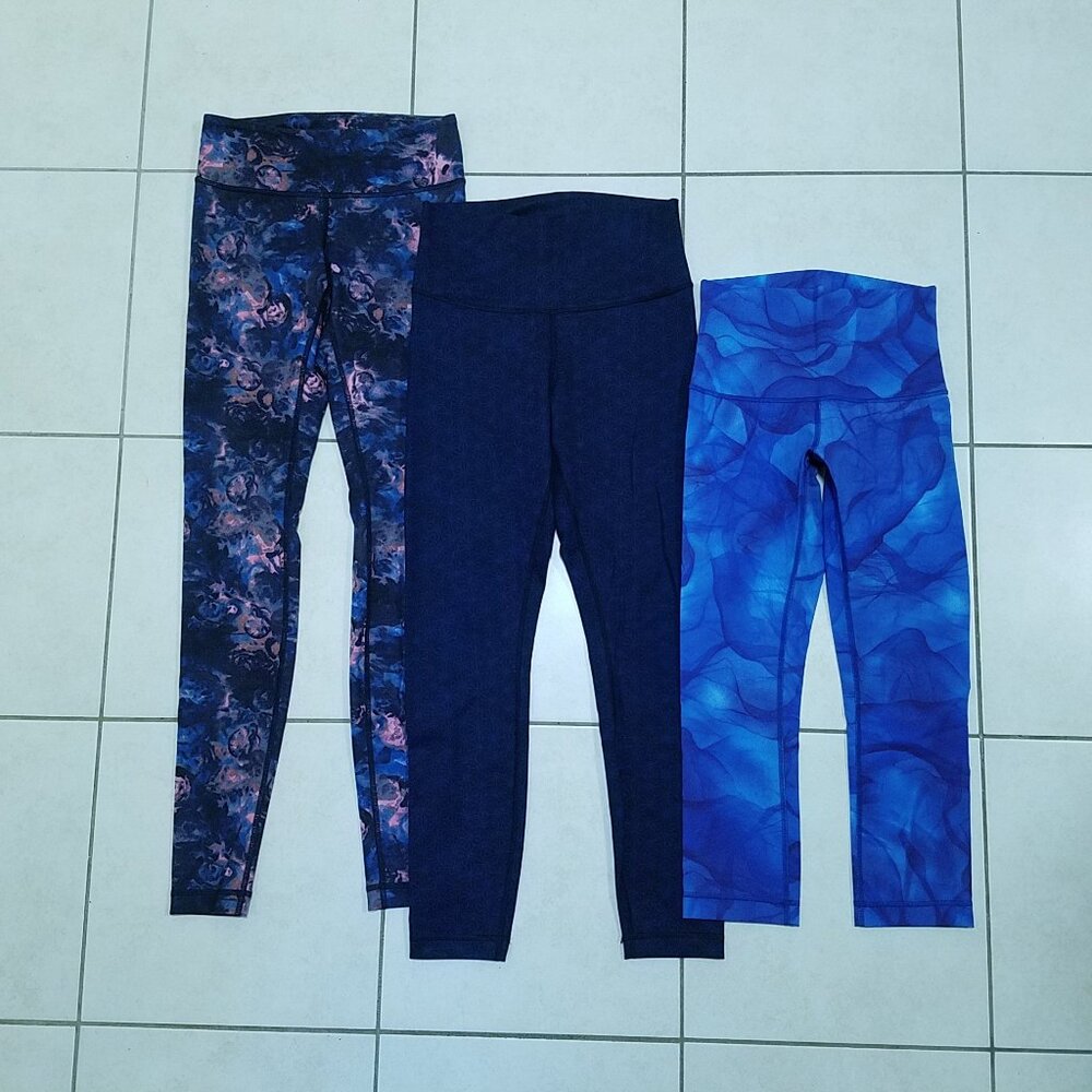 3 Lululemon Wunder Under Sashico Star Mirage Watercolor Legging 4 XS Bundle